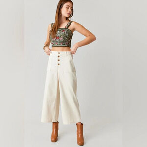 ALYA Structured Cream Culottes  Size L EUC